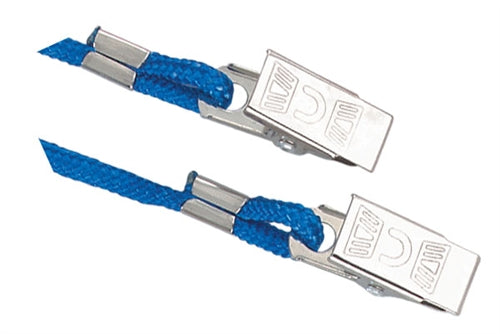 1/8" Round Woven Nylon Lanyard with 2 Nickel-Plated Steel "U" Clips, Qty = 100