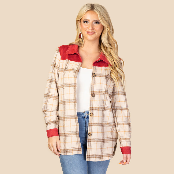 20148 - Fall Plaid Jacket with Pockets