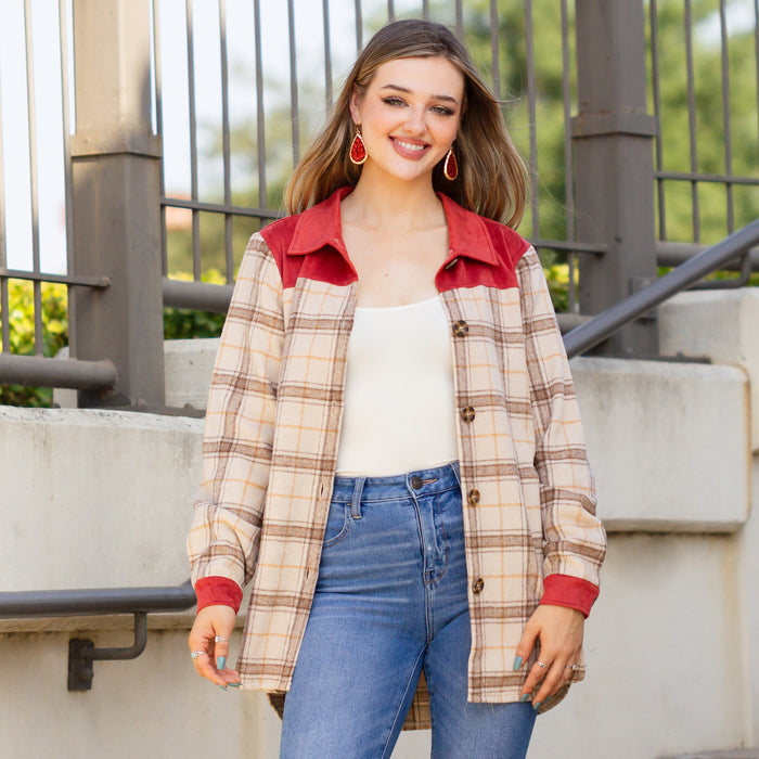 20148 - Fall Plaid Jacket with Pockets
