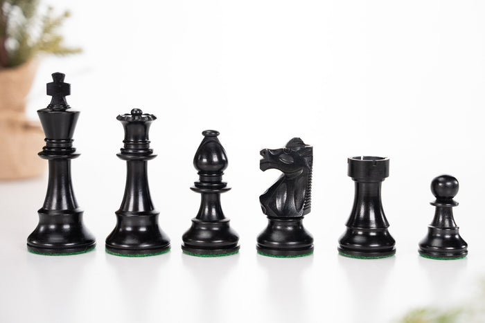 3 3/4" Club Series Wood Chess Pieces - Ebonized - Piece - Chess-House