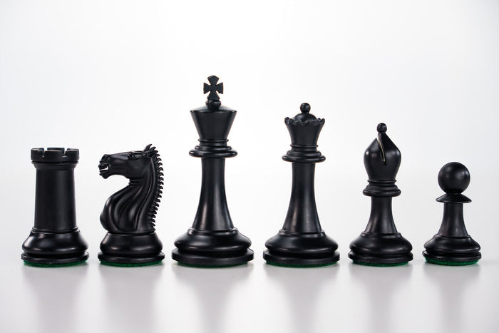 3 3/4" Emisario Player Chess Pieces - Black and Tan - Piece - Chess-House