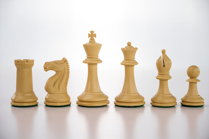 3 3/4" Emisario Player Chess Pieces - Black and Tan - Piece - Chess-House