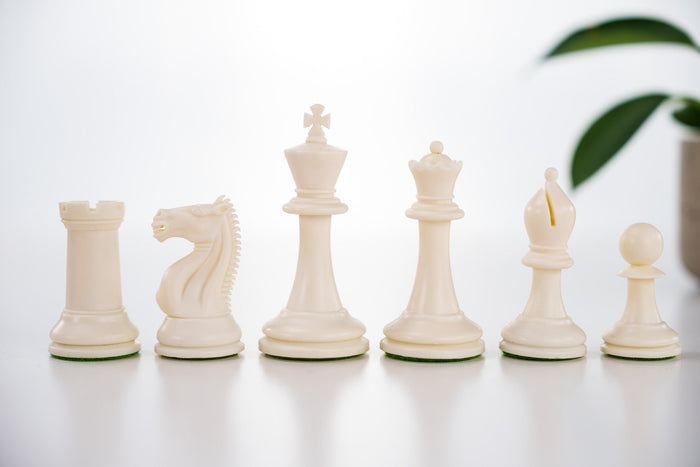 3 3/4" Emisario Player Chess Pieces - Brown and White - Piece - Chess-House