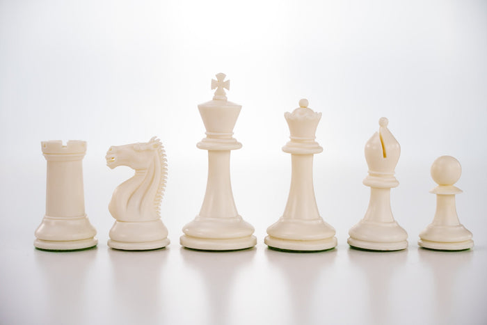 3 3/4" Emisario Player Chess Pieces - Brown and White - Piece - Chess-House