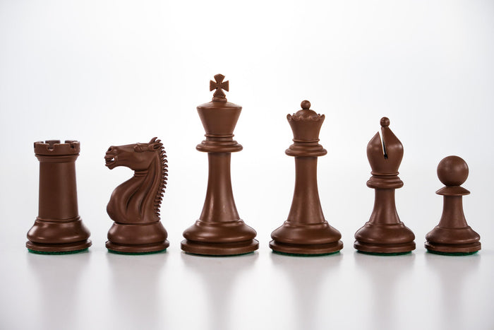3 3/4" Emisario Player Chess Pieces - Brown and White - Piece - Chess-House
