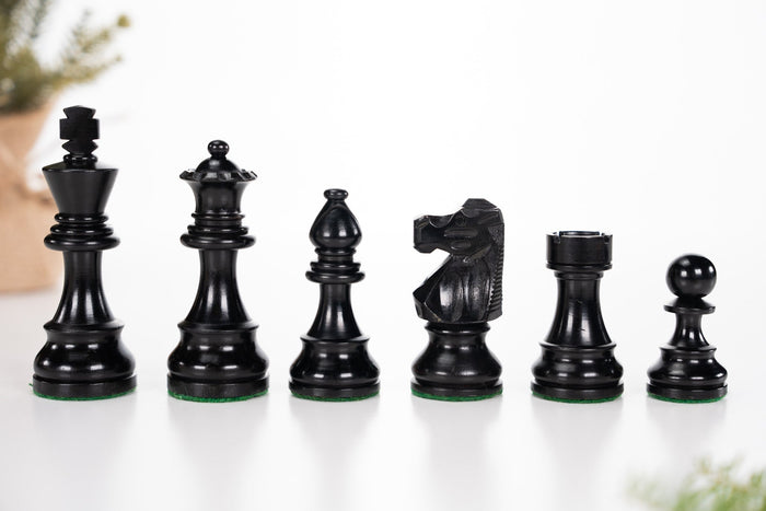 3 3/4" French Series Wood Chess Pieces - Ebonized - Piece - Chess-House