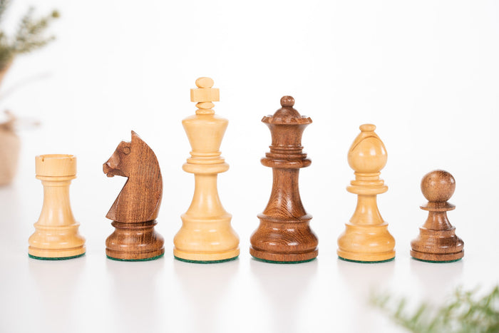 3 7/8" German Staunton Chessmen - Acacia - Piece - Chess-House