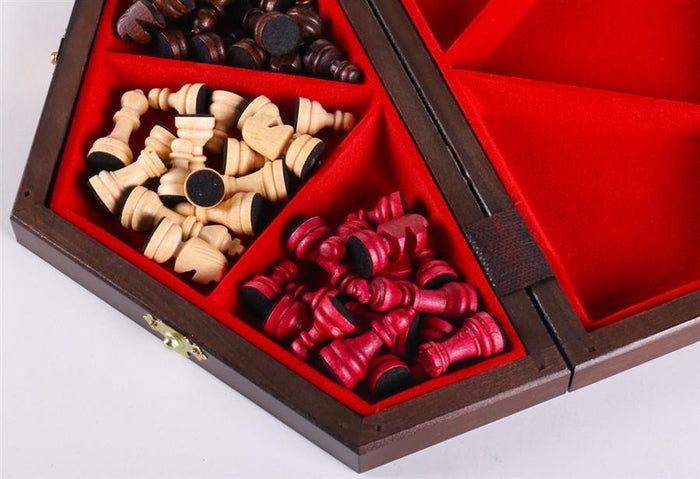 3 Player Small Wood Chess Set - Chess Set - Chess-House