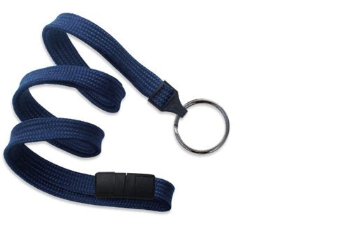 3/8" (10 MM) Flat Braid Breakaway Woven Lanyard with a Universal Slide Adapter and Black-Oxidized Swivel Hook, Qty = 1000