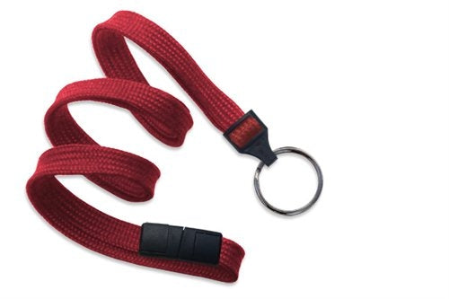 3/8" (10 MM) Flat Braid Breakaway Woven Lanyard with a Universal Slide Adapter and Black-Oxidized Swivel Hook, Qty = 1000