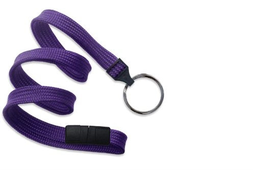 3/8" (10 MM) Flat Braid Breakaway Woven Lanyard with a Universal Slide Adapter and Black-Oxidized Swivel Hook, Qty = 1000