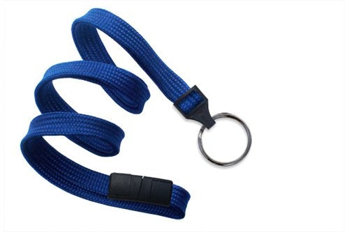 3/8" (10 MM) Flat Braid Breakaway Woven Lanyard with a Universal Slide Adapter and Black-Oxidized Swivel Hook, Qty = 1000