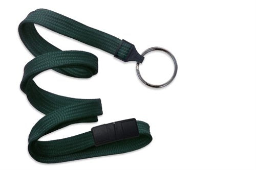 3/8" (10 MM) Flat Braid Breakaway Woven Lanyard with a Universal Slide Adapter and Black-Oxidized Split Ring, Qty = 1000