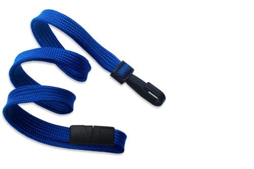 3/8" (10 MM) Flat Braid Breakaway Woven Lanyard with Narrow "No-Twist" Plastic Hook, Qty = 100