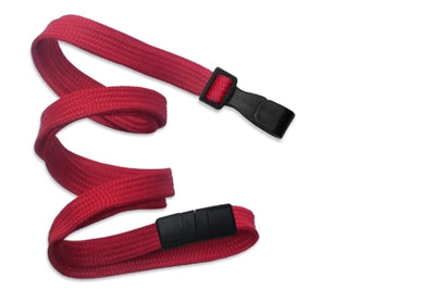 3/8" (10 MM) Flat Braid Breakaway Woven Lanyard with Wide "No-Twist" Plastic Hook, Qty = 100