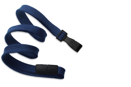 3/8" (10 MM) Flat Braid Breakaway Woven Lanyard with Wide "No-Twist" Plastic Hook, Qty = 100