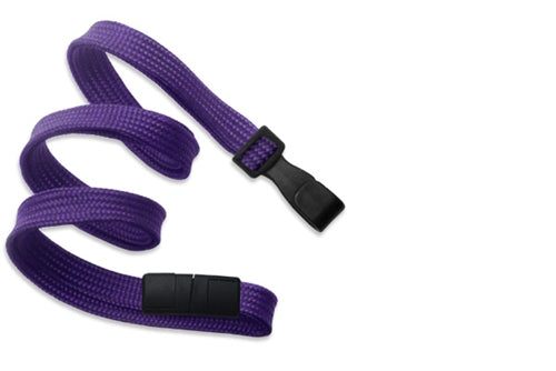 3/8" (10 MM) Flat Braid Breakaway Woven Lanyard with Wide "No-Twist" Plastic Hook, Qty = 100