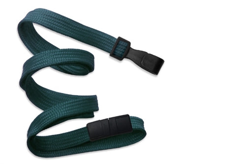 3/8" (10 MM) Flat Braid Breakaway Woven Lanyard with Wide "No-Twist" Plastic Hook, Qty = 100
