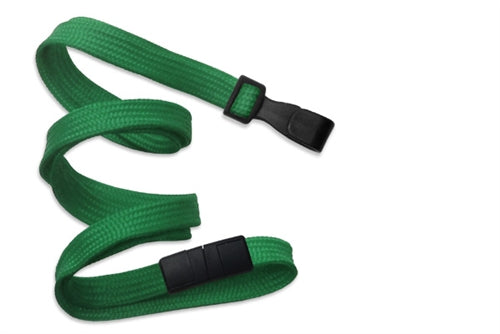 3/8" (10 MM) Flat Braid Breakaway Woven Lanyard with Wide "No-Twist" Plastic Hook, Qty = 100