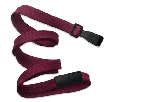3/8" (10 MM) Flat Braid Breakaway Woven Lanyard with Wide "No-Twist" Plastic Hook, Qty = 100