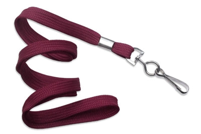 3/8" (10 MM) Flat Polypropylene Woven Lanyard with Nickel-Plated Steel Swivel Hook, Qty = 100
