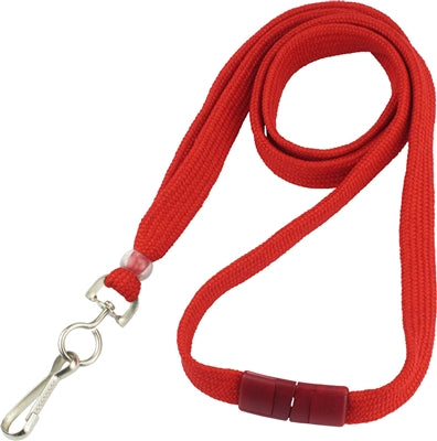 3/8" Polyester Lanyard with Breakaway and Swivel Hook, Qty = 100