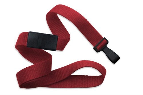 5/8" (16 MM) Microweave Polyester Breakaway Lanyard with Wide "No-Twist" Plastic Hook, Qty = 100