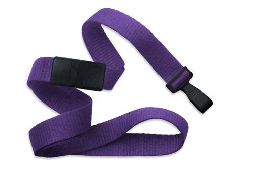 5/8" (16 MM) Microweave Polyester Breakaway Lanyard with Wide "No-Twist" Plastic Hook, Qty = 100