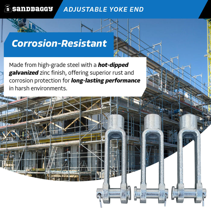 5/8" adjustable yoke end - hot dipped galvanized