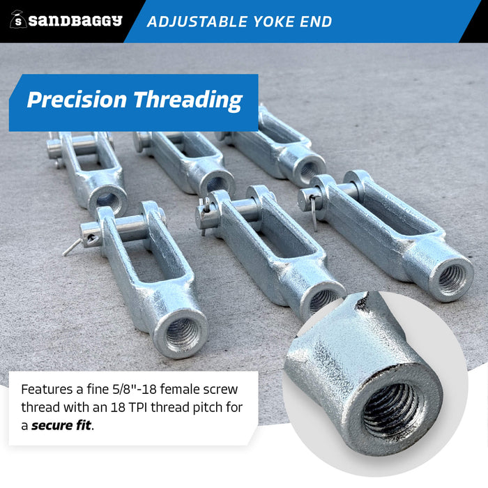 5/8" adjustable yoke end - 18 TPI
