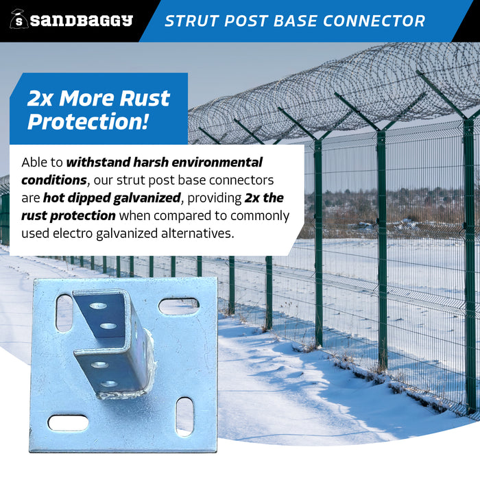 Strut Post Base Single Channel - hot dipped galvanized
