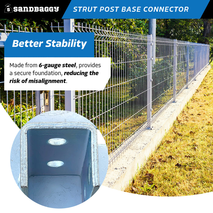 Strut Post Base Single Channel - heavy duty steel