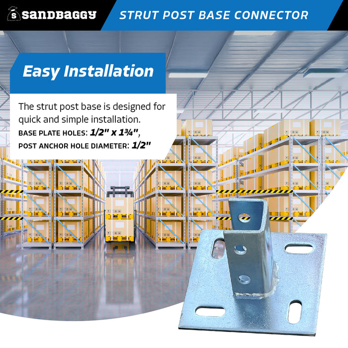 Strut Post Base Single Channel - easy installation