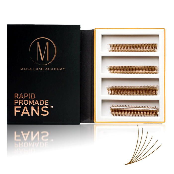 6D Brown Rapid Promade Fans - Caramel