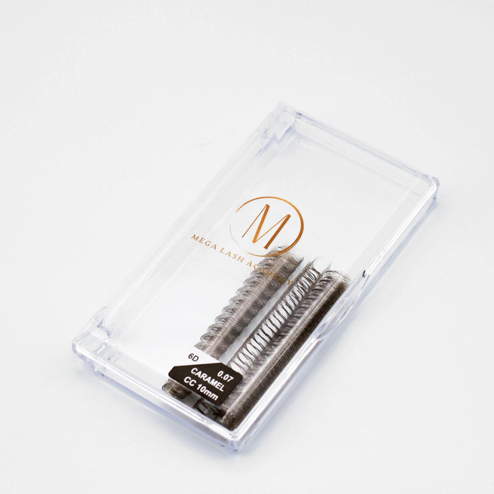 6D Brown Rapid Promade Fans - Caramel