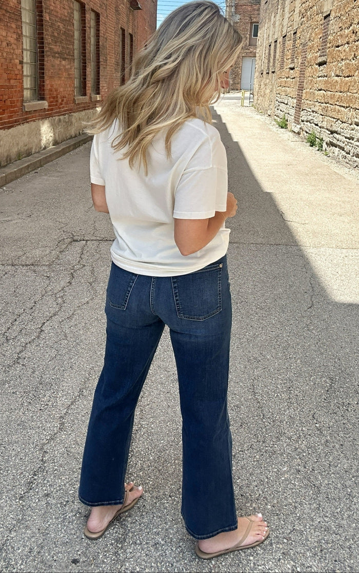 7 For All Mankind Cropped Alexa in High Wave
