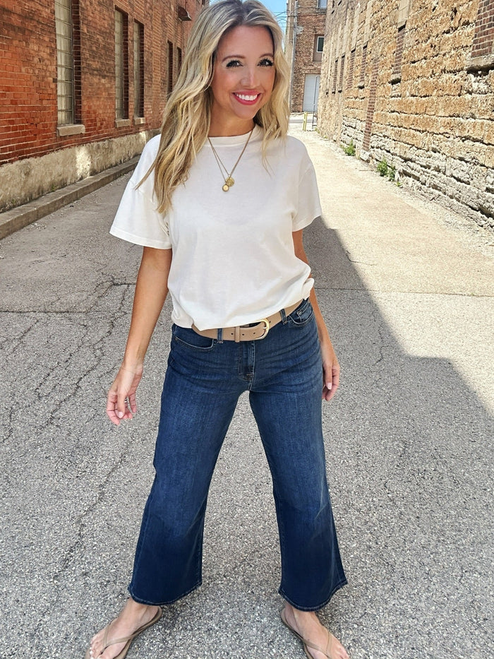 7 For All Mankind Cropped Alexa in High Wave