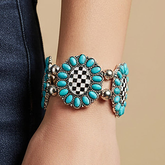 74911 - Checkered Bracelet - Turquoise