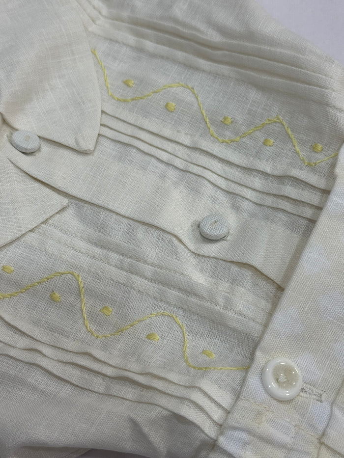 Bianca Embroidered Pastel Yellow / Ivory Boy 2-PC set