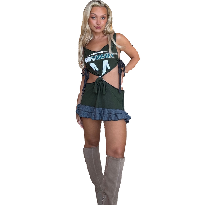 AJ Brown Knotted Mini Dress - XS PETITE