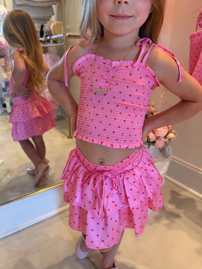 Willow Skort - Pink & Hearts