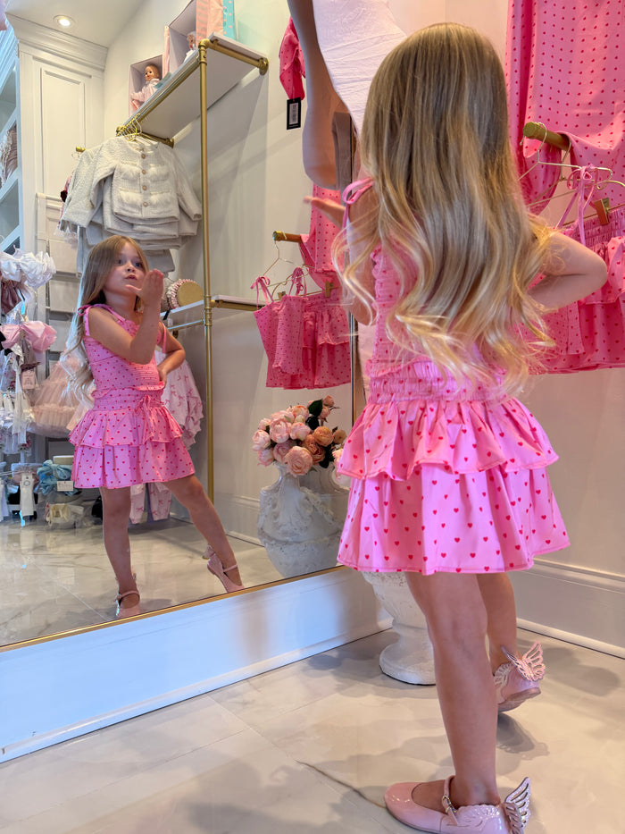 Willow Skort - Pink & Hearts