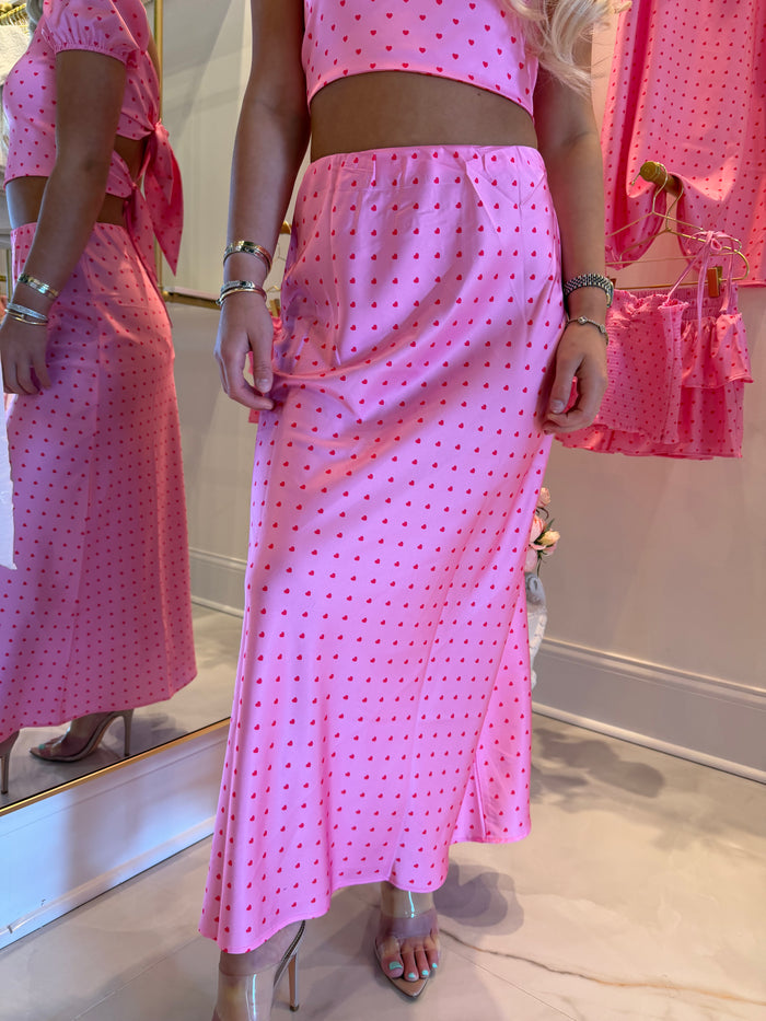 Joey Skirt - Pink & Hearts