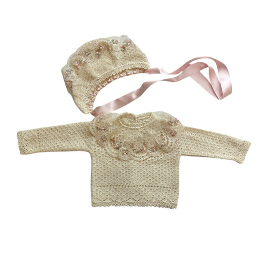 Aida Jersey and Bonnet Floral 2-Piece Set