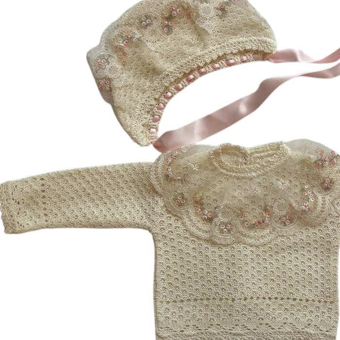 Aida Jersey and Bonnet Floral 2-Piece Set