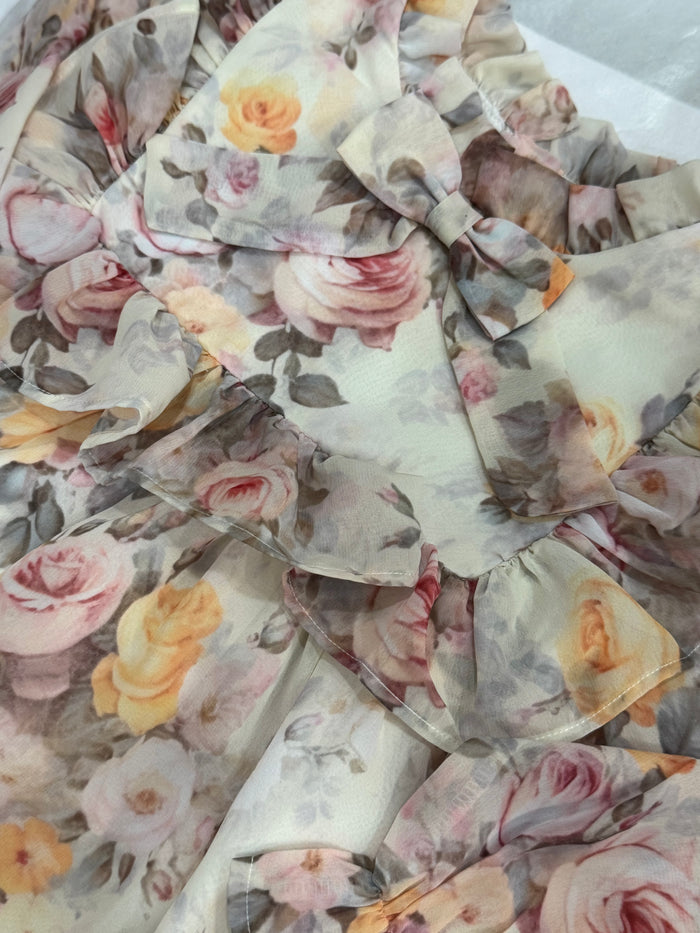 Albertina Chiffon Floral Pink Dress