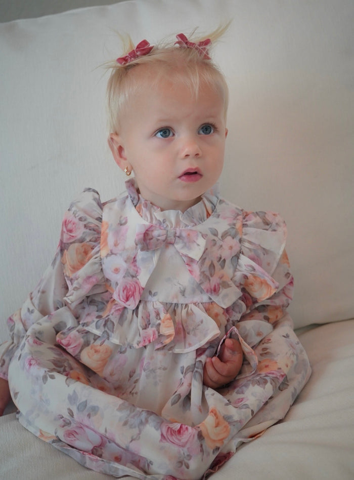 Albertina Chiffon Floral Pink Dress