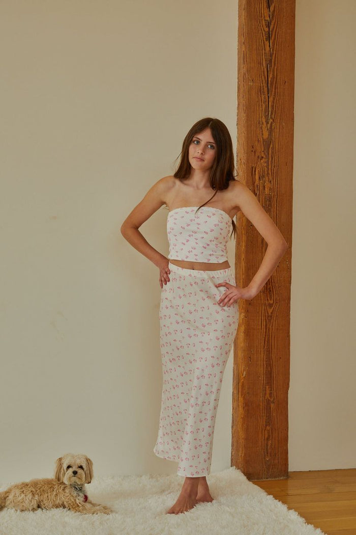 Alexa Top - White Ditsy