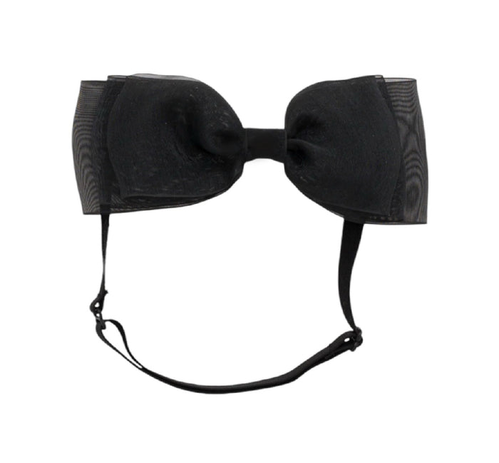 Allie Bow Black Organza Headband Wrap