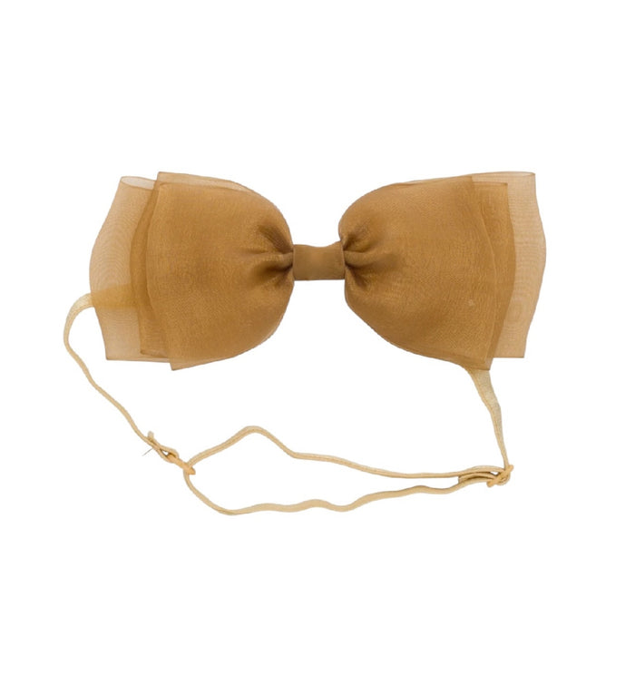 Allie Bow Gold Organza Headband Wrap